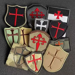 Parches bordados con apliques de ropa con emblema de moral de los Caballeros Templarios, insignias tácticas de brazalete militar para mochila