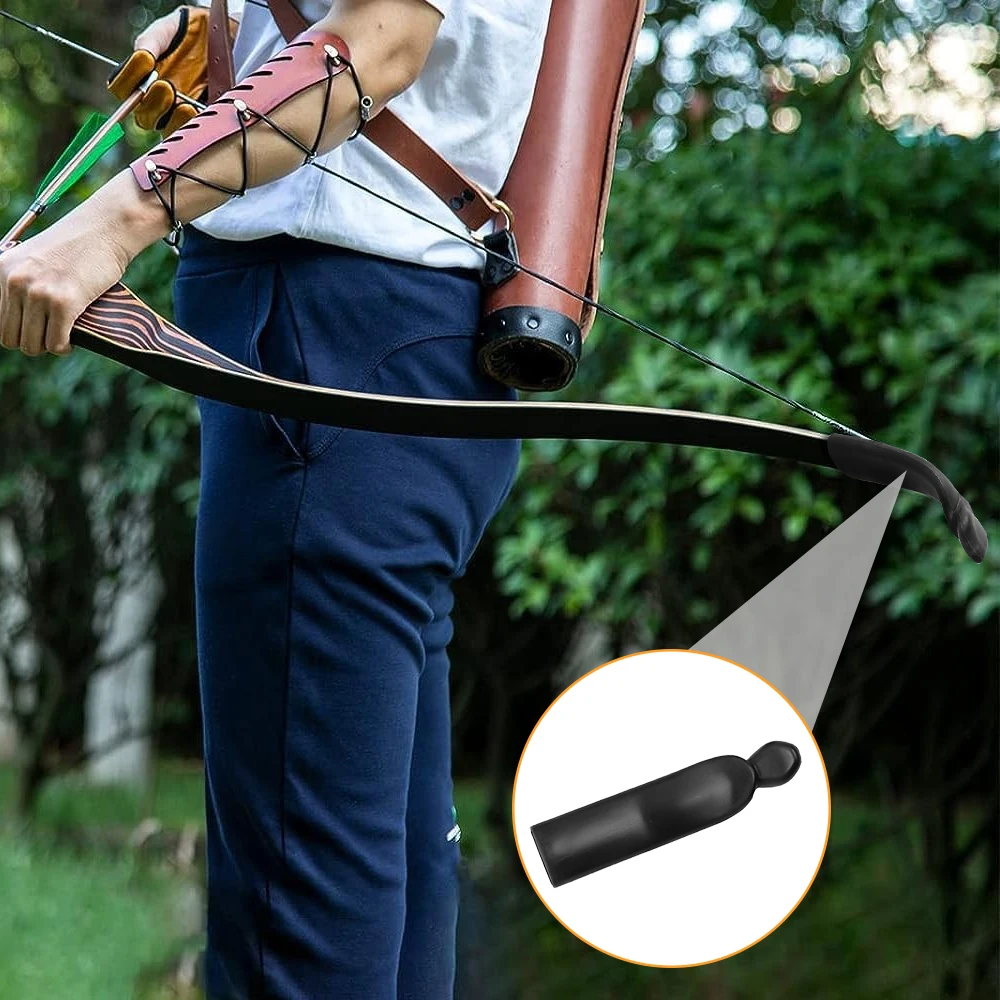 Protector de punta de extremidad de arcos recurvos, 2 uds., 14x3,3 cm, protector de extremidades, cubierta de tiro con arco, punta de ahorro para tiro, accesorios de caza - imagen 5
