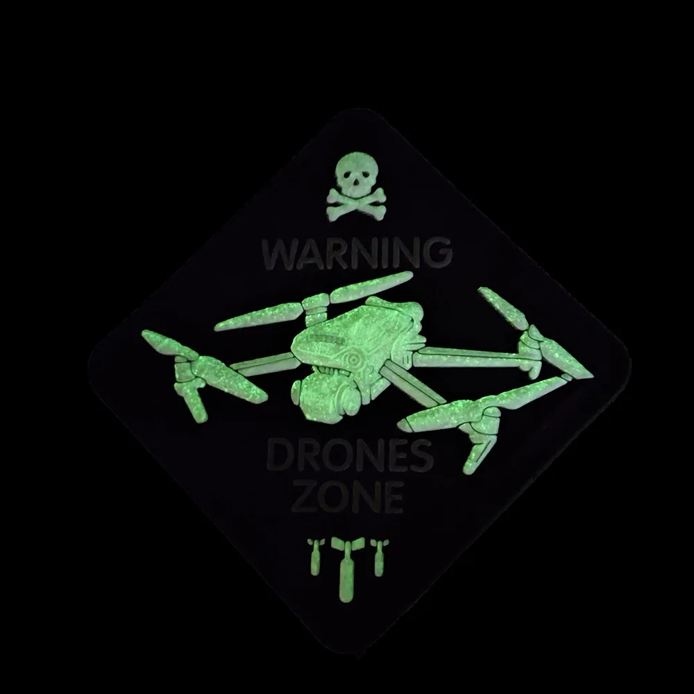 Parche de PVC de Halloween para la ropa, accesorio de advertencia para DRONES, equipo militar táctico, cabeza de Lobo, gancho y bucle, mochila - imagen 5