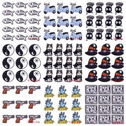 10 unids/lote parche de animales de Hip Hop parches para planchar para ropa parches bordados de comida de dibujos animados para ropa apliques pegatinas insignias