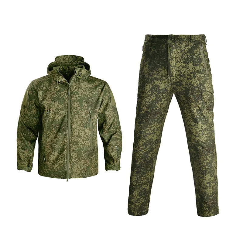 Chaqueta militar de piel de tiburón para hombre, cortavientos de lana con capucha, abrigo táctico de concha suave, conjunto de caza Unisex - imagen 2