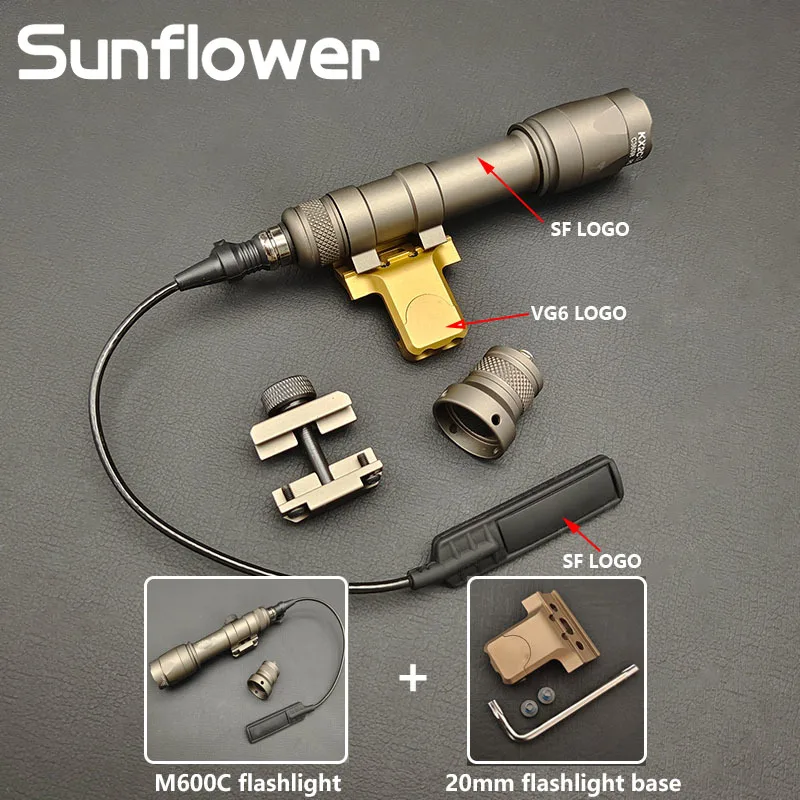 SF M300 M600 Mini luz de explorador SF M300B M300C Airsoft Rifle armas linterna caza antorcha interruptor de presión Mlok Picatinny - imagen 2
