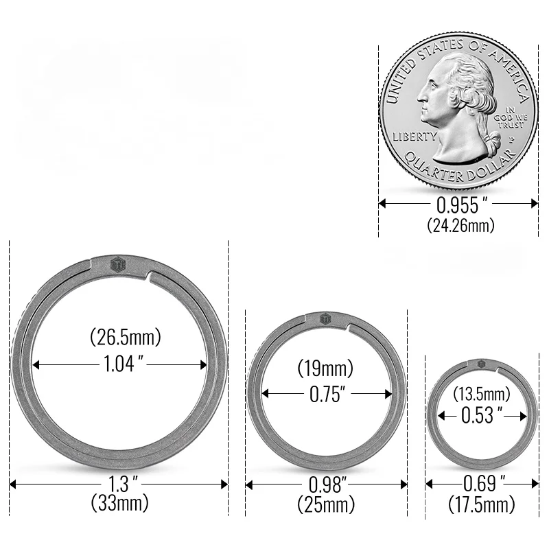 CooYoo-llavero de aleación de titanio KA02 para hombre y mujer, Color sólido, Simple - imagen 4
