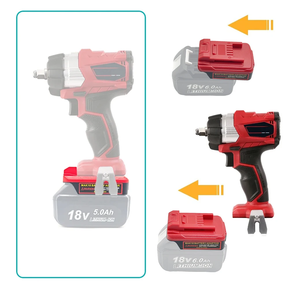 Convertidor adaptador de batería para batería de litio Makita de 18V a accesorios de herramientas eléctricas inalámbricas de iones de litio Einhell de 18V (sin batería) - imagen 4