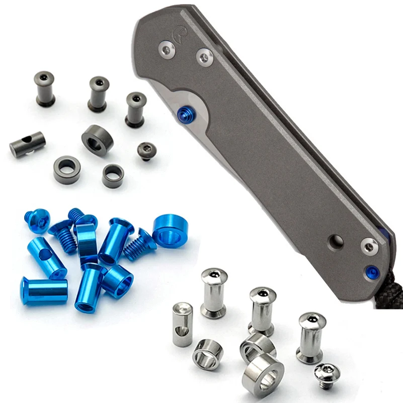 Juego completo de cuchillos de 3 colores, tornillos de titanio, remache de husillo, clavos para Chris Reeve, Navosa 21 grandes, accesorios para hacer bricolaje - imagen 4
