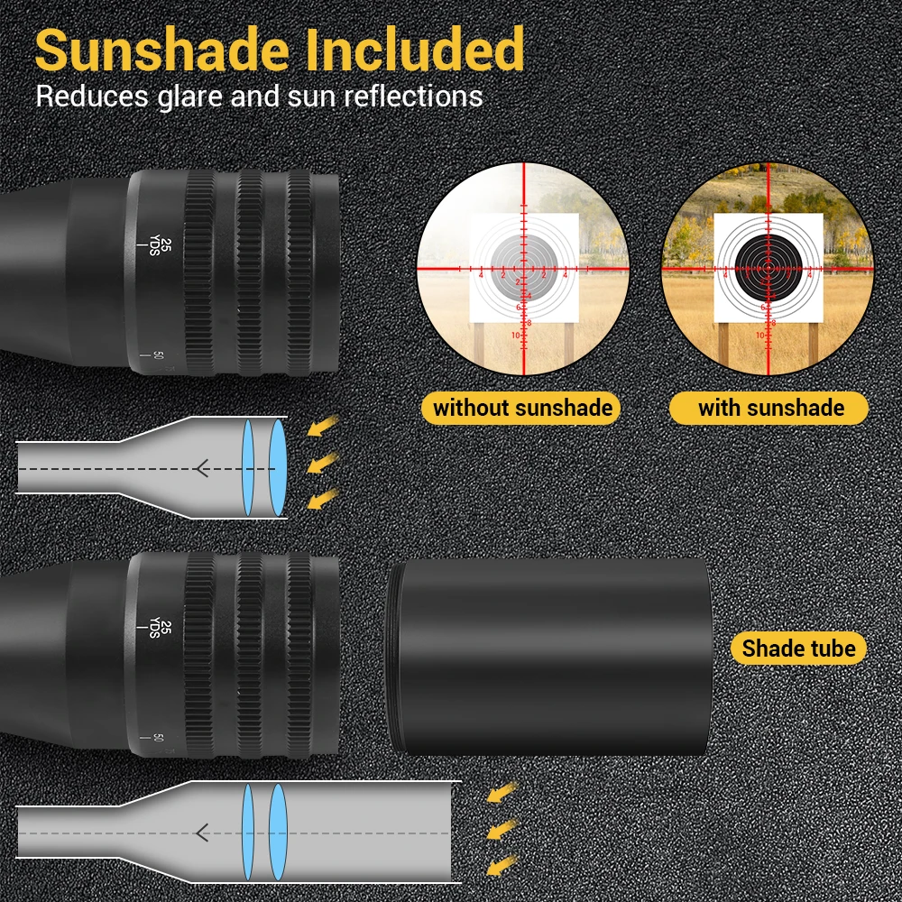Mira óptica táctica 4-16x44AOE para Rifle de caza, iluminada, verde, rojo, azul, francotirador, Airsoft - imagen 5