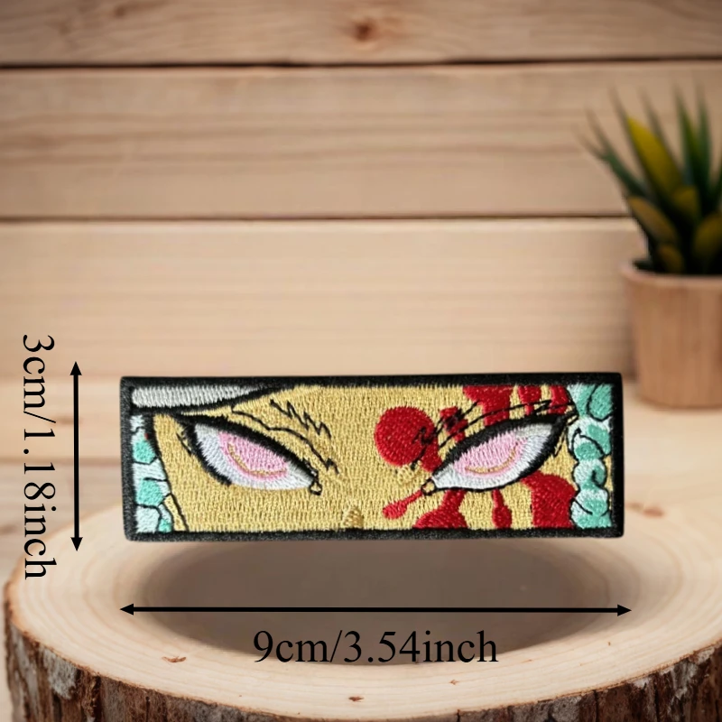 Parche bordado de ojos de Anime, chaleco táctico, sombreros con gancho y bucle, insignia de moral, mochila, pegatinas decorativas, parches para brazalete para ropa - imagen 4