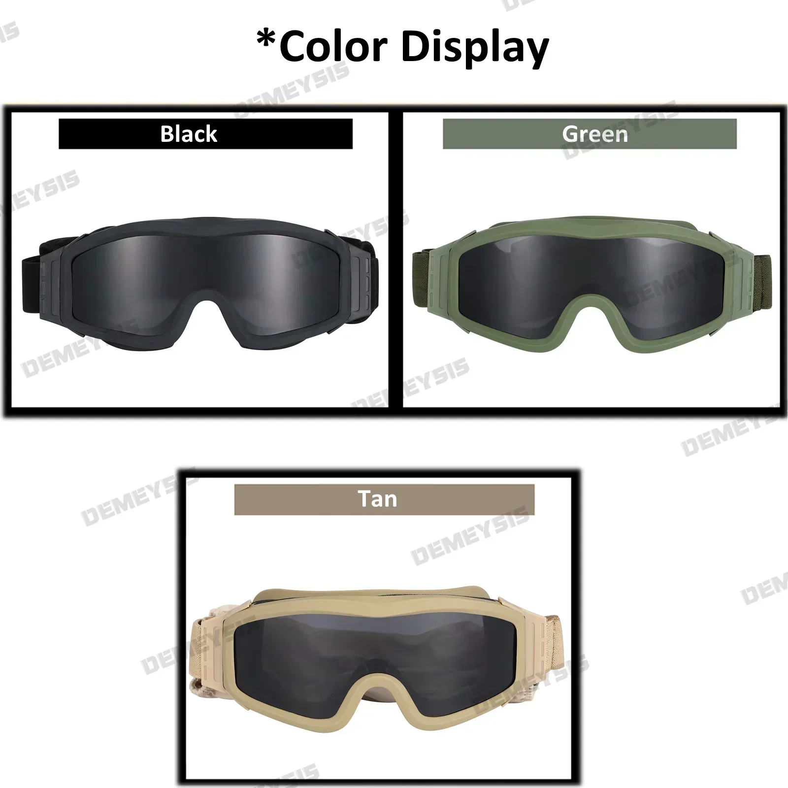 Gafas tácticas 3 lentes intercambiables para Airsoft Paintball motocicleta a prueba de viento para gafas de tiro senderismo CS juego de guerra - imagen 3