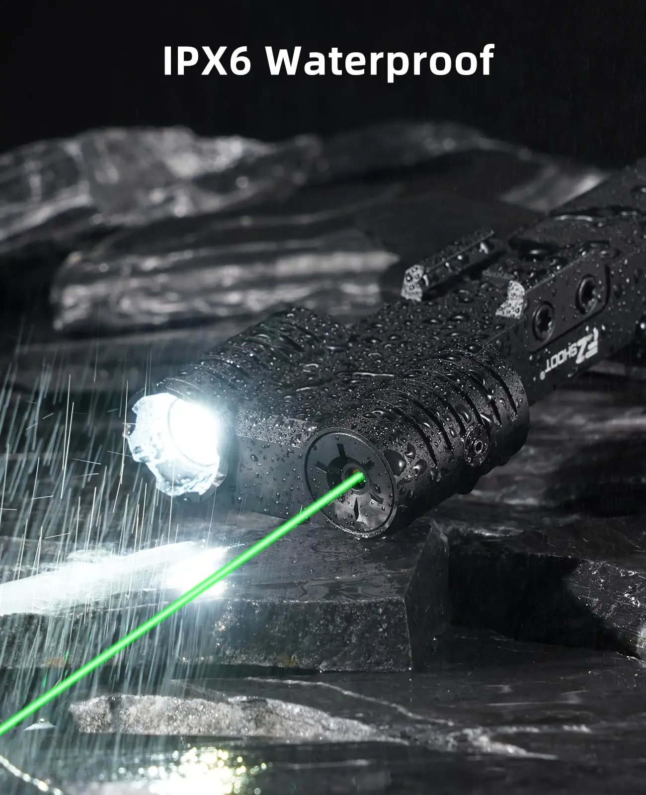 Linterna de 1600 lúmenes para Rifle táctico, Combo láser verde claro con modo estroboscópico de riel Picatinny recargable por USB - imagen 5