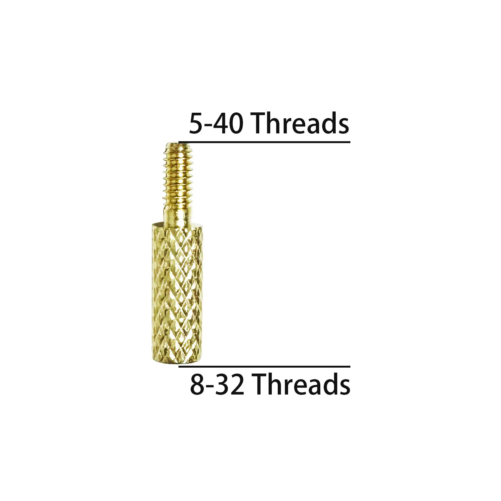 Adaptadores de ajuste de varilla de limpieza de pistola, adaptador de latón macizo, rosca macho 5-40 hembra 8-32 5/16-27 10-32, 1 Uds. - imagen 3