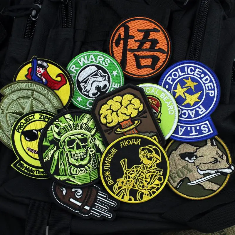 Brazalete 3D para exteriores, parche bordado, insignia de abanico militar, eliminación de objetivo, mochila táctica, pegatina, parches para ropa - imagen 4
