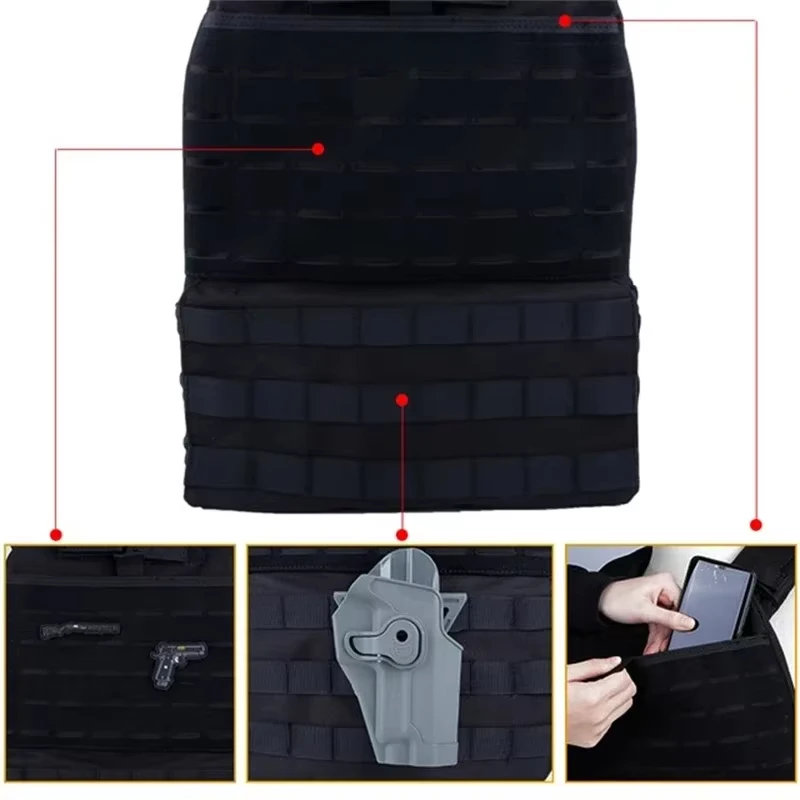 ERQYGRA-Chaleco de entrenamiento táctico con placa de caza para exteriores, CS, juego de guerra, protector, Paintball, equipo deportivo Airsoft, accesorios Molle - imagen 4