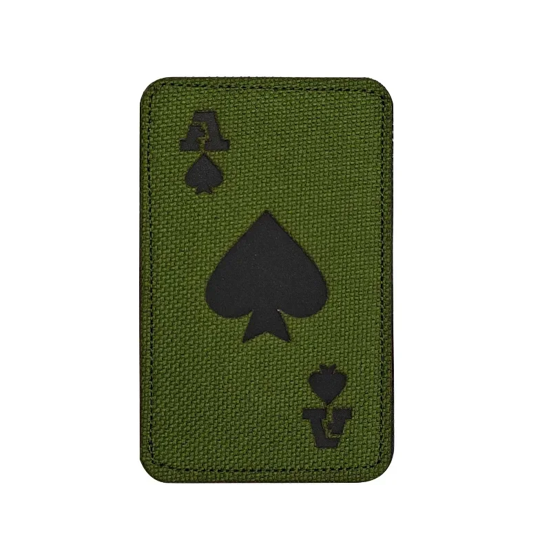 Parches reflectantes de gancho y bucle para naipes, accesorios tácticos, insignia de moral de pala, emblema de brillo nocturno, pegatina para mochila, brazalete - imagen 4
