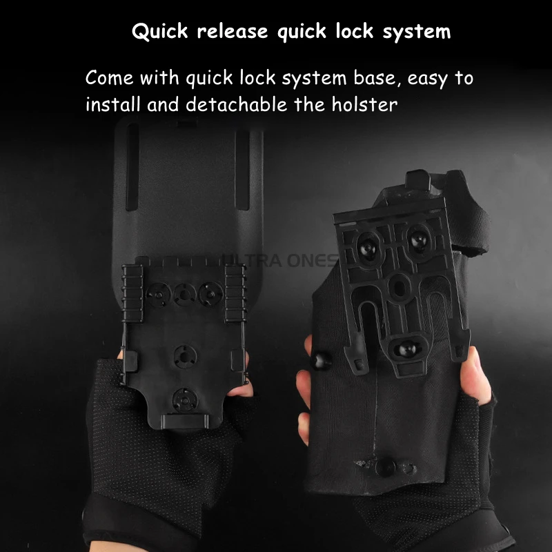 Funda táctica G17 Gen4 G19 para mano izquierda Compatible con linterna X300 X300U de liberación rápida para caza Airsoft Wargame Gun Carry - imagen 5