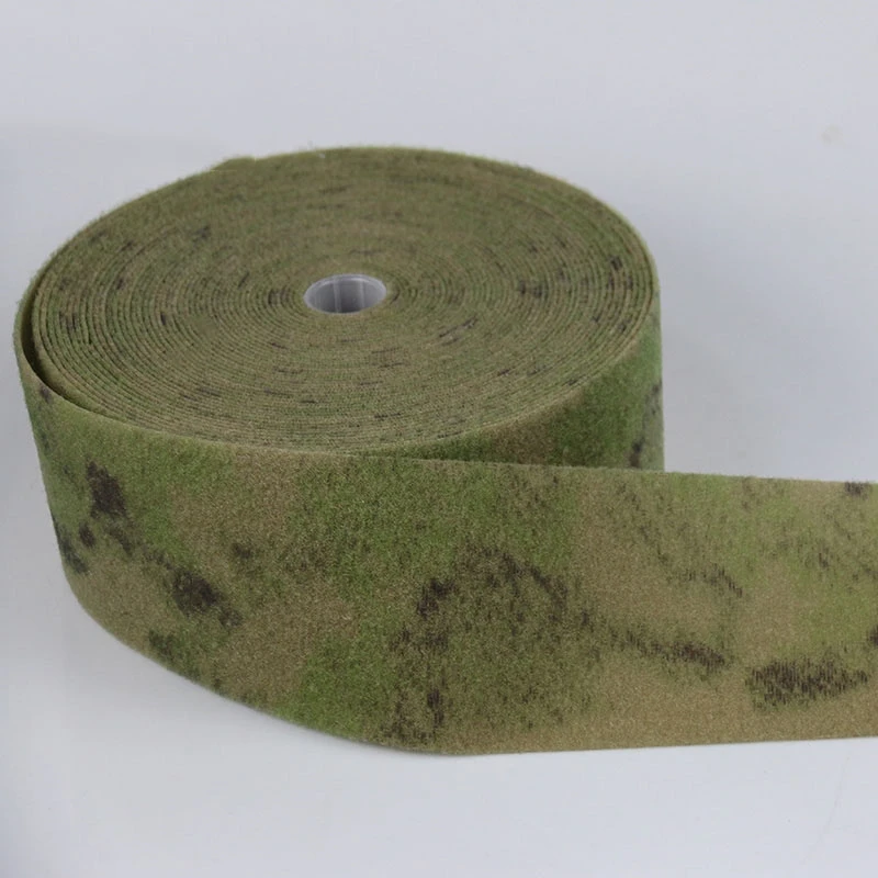 Cinta de camuflaje para ropa táctica, cinta de superficie peluda, color verde, 10cm - imagen 3