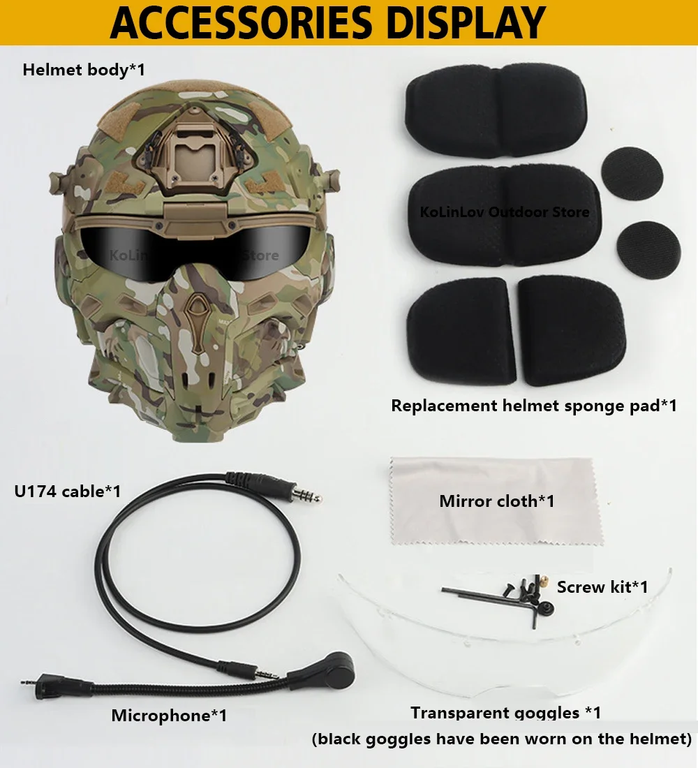 W-Ronin Casco Táctico con Comunicación Integrada y Máscara Desmontable - imagen 5