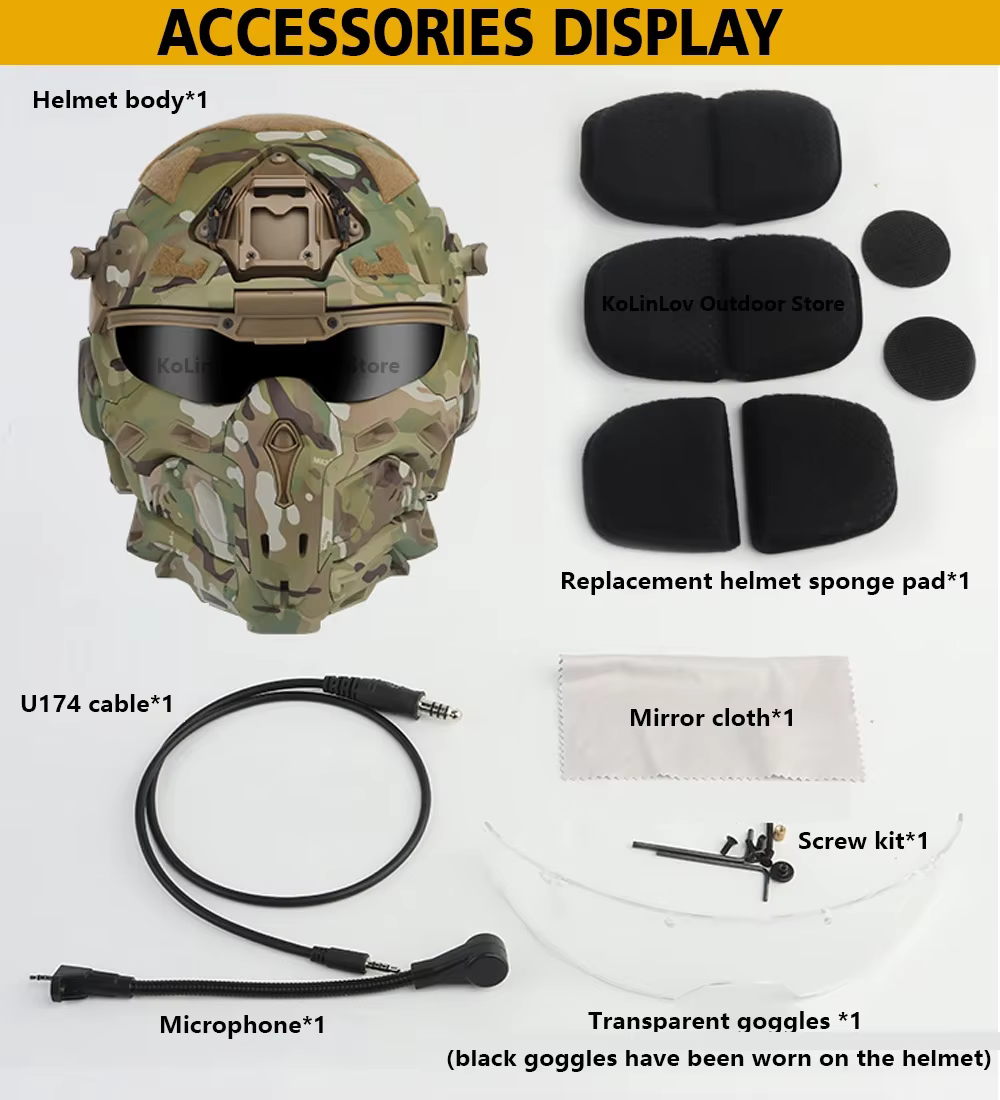 W-Ronin Casco Táctico con Comunicación Integrada y Máscara Desmontable - imagen 5