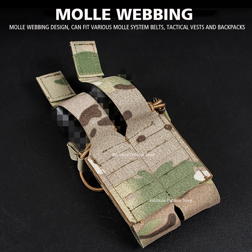 Bolsa táctica para revistas de pistola DPMP, bolsa doble para revistas, chaleco, bolsa Mag, cinturón MOLLE, bolsas para revistas Airsoft de caza - imagen 5