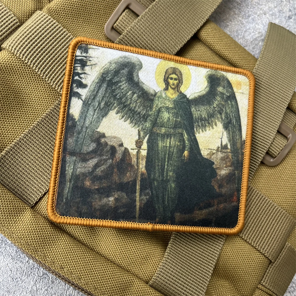 Paño táctico con estampado de Michael, brazalete con gancho y bucle, insignia de moral, emblema militar del Arcángel, accesorios para mochila, pegatina - imagen 4