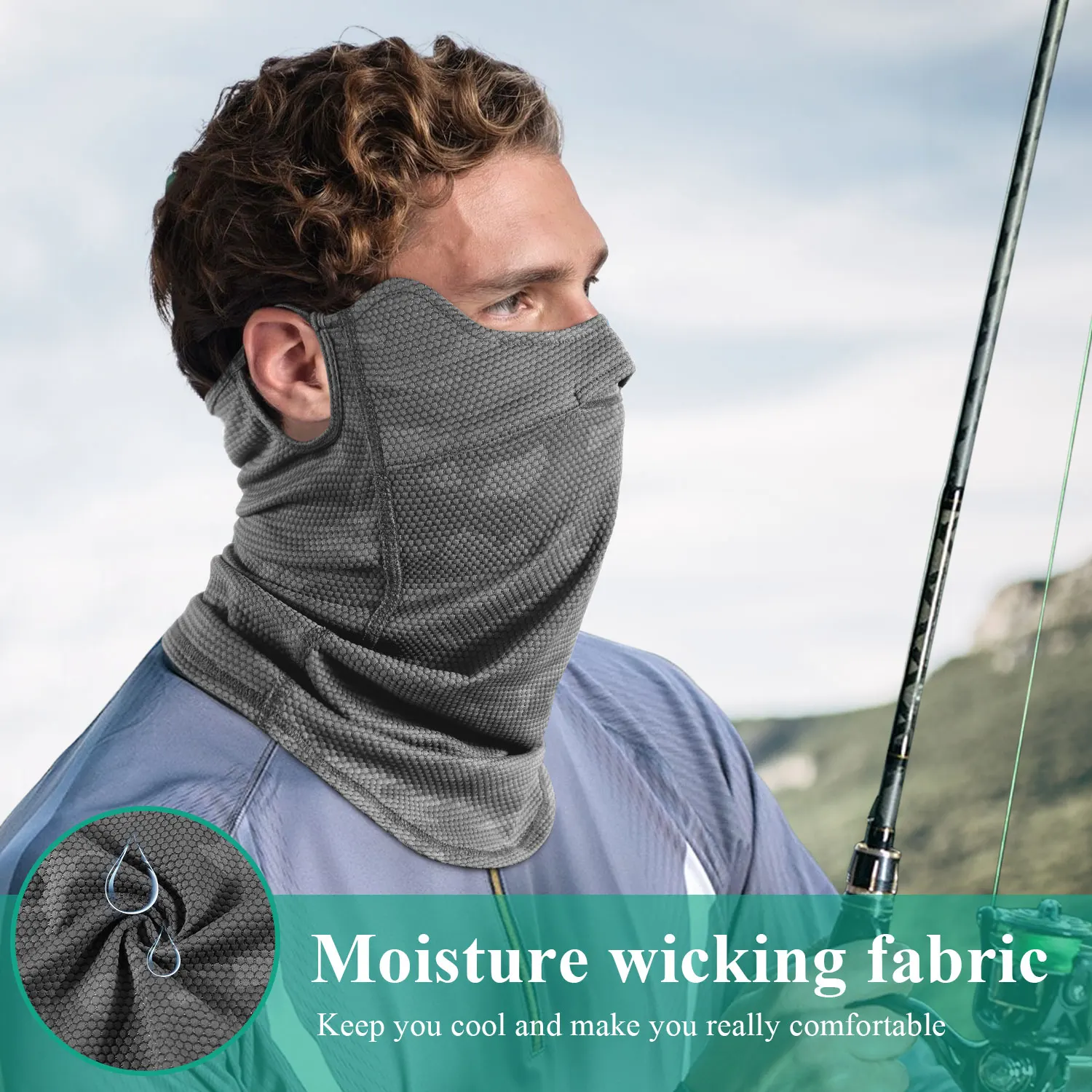 Máscara facial con gancho para la oreja, protección solar para ciclismo, absorbe el sudor, cubierta facial transpirable para deportes de bicicleta, accesorios para montar en bicicleta, hombres y mujeres - imagen 4