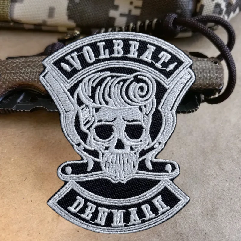 Parche bordado de calavera para chaleco táctico, sombreros con gancho y bucle, insignia de moral, mochila, pegatinas decorativas, parches para brazalete para ropa