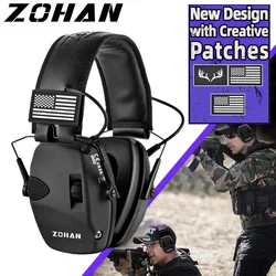 ZOHAN-orejeras electrónicas tácticas para tiro, caza, NRR, 25dB, protección auditiva con reducción de ruido, auriculares con amplificación de sonido 4X