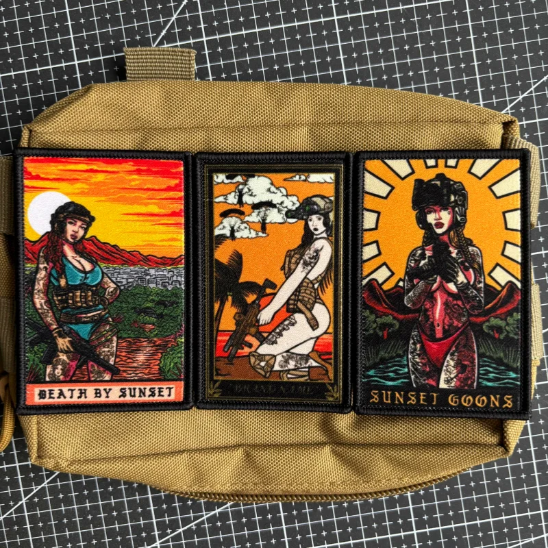 Parche de soldado de chica Sexy, insignia de moral táctica para chica, parches de impresión, gancho y bucle, brazalete militar del ejército, pegatina para mochila