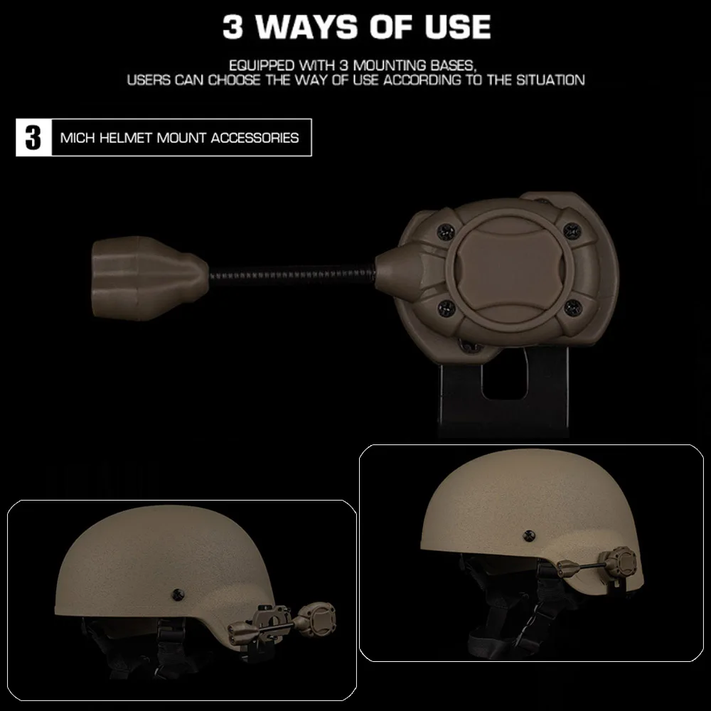 MPLS CHARGE 3,0 casco táctico luz 4 modos rojo/verde/azul/IR lámpara LED Airsoft caza ciclismo pesca linterna ahorro de energía - imagen 5