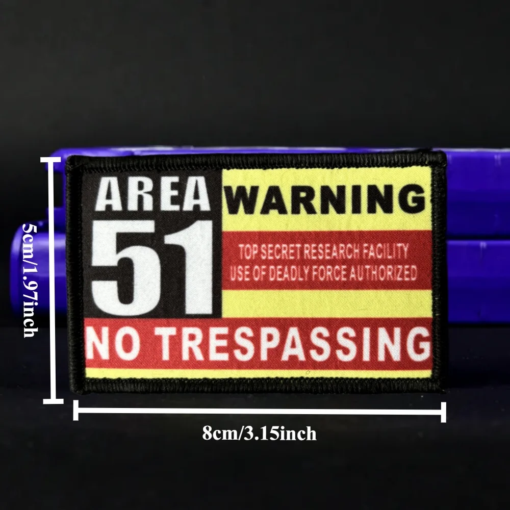 Parche de insignia de moral del Área 51, parche táctico divertido con gancho y bucle, brazalete estampado militar de EE. UU., pegatinas para ropa y mochila - imagen 3