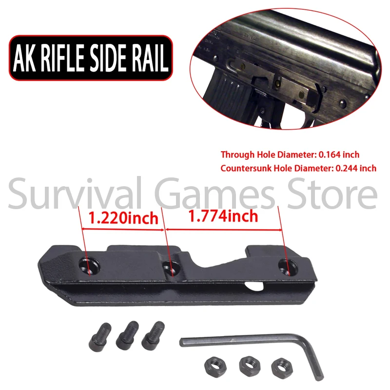 Montura Táctica M1 para AK47 – Riel Lateral Cola Golondrina Caza - imagen 2