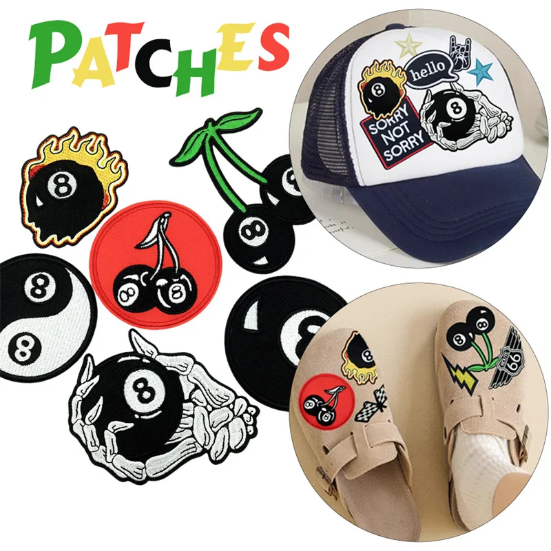 Parches bordados con número único 8, parches creativos de costura para bricolaje, chaquetas, Jeans, bolsas de ropa, parche de decoración de sombrero - imagen 2