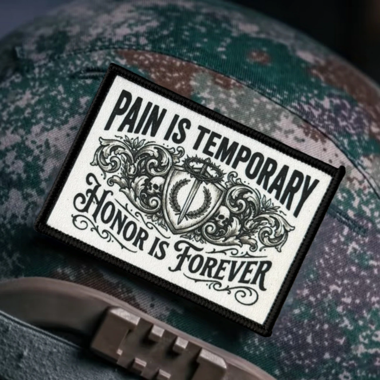 Parche táctico El Dolor es Temporal Honor Eterno–Gancho bucle mochila - imagen 4
