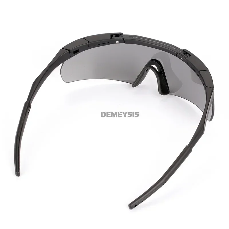 Gafas tácticas de 3 lentes a prueba de viento para exteriores, senderismo, Camping, montar, gafas de sol CS, gafas de protección para deportes de combate y Paintball - imagen 4