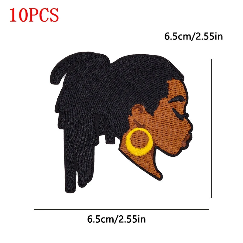 10 unids/set parches negros Perple para planchar para ropa parche termoadhesivo parches bordados negros para niña/niño en sombrero chaqueta regalos - imagen 3