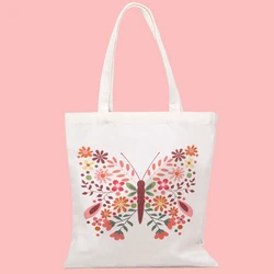 Bolso de lona plegable estampado mariposa – Organizador mujer