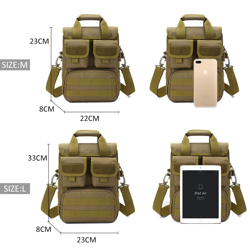 Bolso táctico mochila cruzada A4 camuflaje ripstop MOLLE hombro - imagen 3