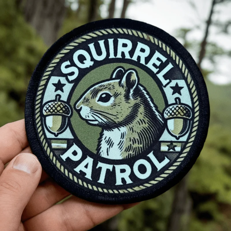 Parche con estampado de patrulla de ardilla secreta, equipo Airsoft, gancho y bucle, insignia de moral, mochila, sombrero, accesorios decorativos, pegatinas