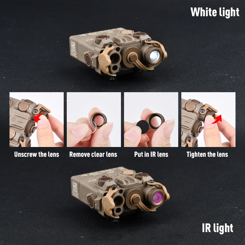 WADSN táctico DBAL A2 láser rojo verde azul indicador de punto Airsoft versión simplificada vista caza Rifle linterna puntería - imagen 5