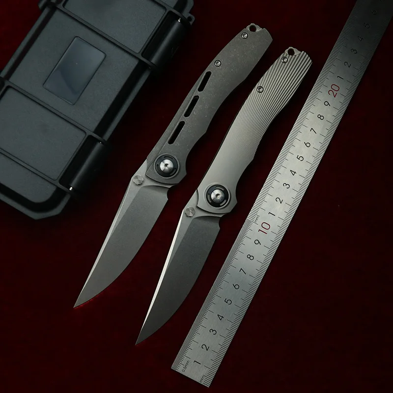 LEMIFSHE DUK Real cuchillo plegable EDC táctico de titanio 3D