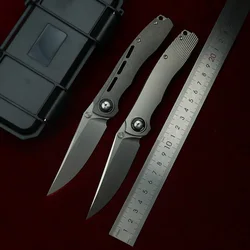 LEMIFSHE DUK Real cuchillo plegable EDC táctico de titanio 3D