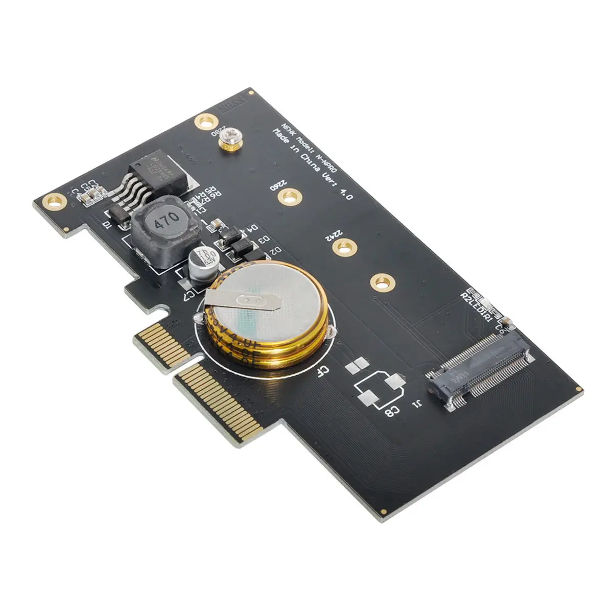 Adaptador de tarjeta CY PCI-E 3,0x4 a M.2 NGFF M Key SSD Nvme, PCI Express con protección contra fallos de energía, supercondensador 4.0F - imagen 3