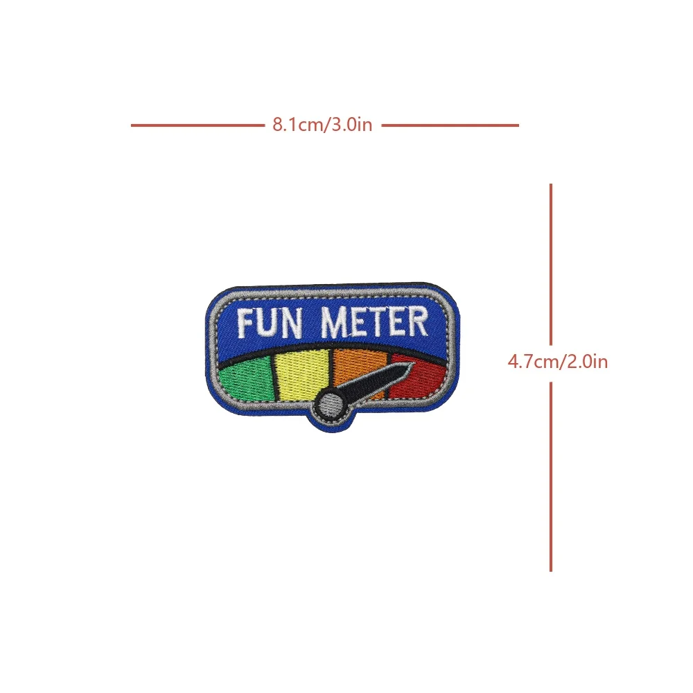 FUN METER Velcros parche táctico divertido Meme cita gancho bucle sujetador bordado pegatina insignia para mochila gorra Molle Jeans - imagen 5