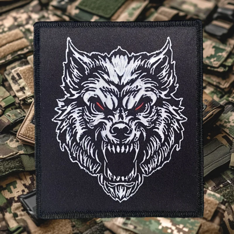 Parche táctico de lobo, insignia de moral militar, gancho y bucle estampado, mochila, ropa, accesorios decorativos, pegatina, brazalete - imagen 5