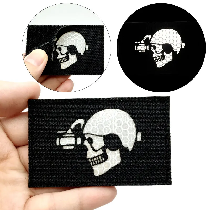 Parches tácticos con insignias, parches reflectantes infrarrojos IR en mochila, chaleco, ropa, apliques para exteriores con gancho y bucle, 1 ud. - imagen 5