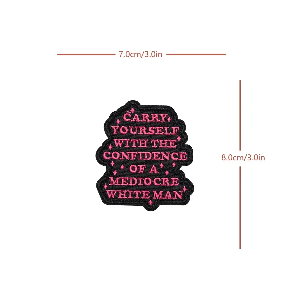 Parche MEDIOCRE WHITE MAN Meme táctico divertido moral Velcros citas insignia bordada gancho bucle sujetador para mochila Molle Jeans - imagen 5