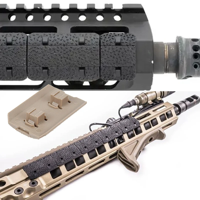 12 Uds. M-LOK de nailon táctico tipo riel 2 cubiertas protector de mano antideslizante para accesorios de pistola de juguete Airsoft BCM AR AR15 M4 - imagen 4