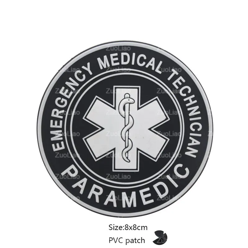 Brazalete de rescate de emergencia bordado 3D, sombrero cruzado luminoso reflectante, insignia de emergencia médica, mochila, chaqueta, Parche de ropa - imagen 4