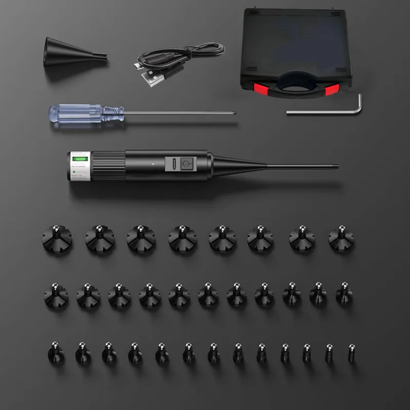 Kits de mira láser recargable profesionales con 64 adaptadores aptos para calibres 0,17.22 a 12GA colimador láser táctico