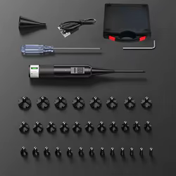 Kits de mira láser recargable profesionales con 64 adaptadores aptos para calibres 0,17.22 a 12GA colimador láser táctico