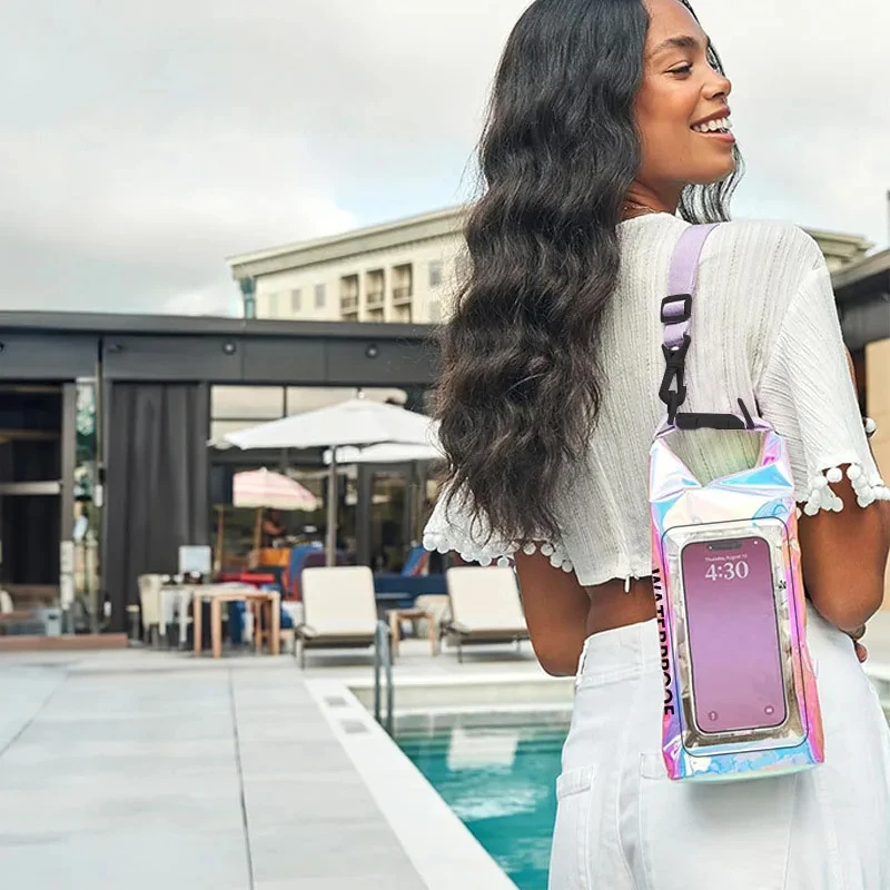 Bolsa seca para natación de 2L, pantalla táctil, impermeable para exteriores, hombro, Kayak, senderismo, playa, deriva, paquete de PVC, Rafting, surf, canotaje - imagen 3